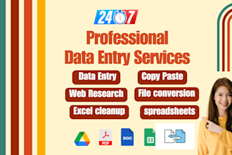 do data entry copy paste and web research