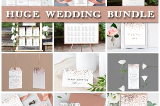 design an amazing wedding stationery and signs bundle