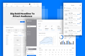Best Price!  create awesome wireframes for saas dashboard, web app or website