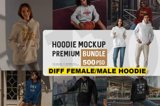 place your logo or design on african american hoodies mockup