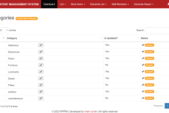 develop stock and inventory management system