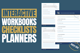 design interactive PDF workbooks, checklists, planners