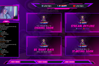 design a professional twitch overlay and games stream package