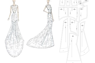 make the sewing pattern for your bridal dress