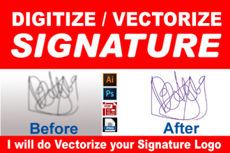 digital signature vectorize hand drawn handwriting signature logo vector tracing