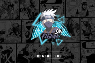 design and edit anime youtube logo or gaming style