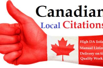 create 50 canadian local citations manually, SEO backlink