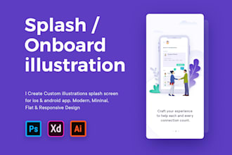 design splash or onboarding app screen illustration design