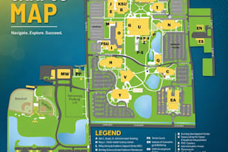 design branded campus arena maps for schools, parks, universities and events
