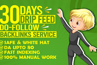 build monthly drip feed high da dofollow SEO backlinks
