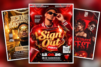 design professional dj party, club, and event flyer