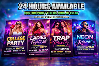 design professional dj party, club, and event flyer