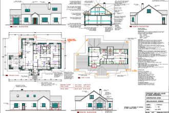 draw 2d architecture drawing floor plan blueprint in autocad