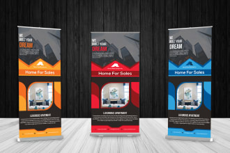 design creative and clean roll up banner retractable banner design