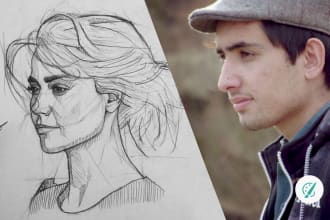 draw a pencil sketch caricature or portrait