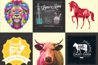 design signature, polygonal, food, hipster, logo