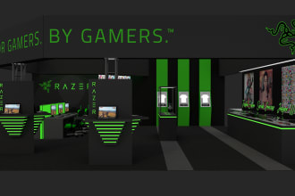 design exhibition, trade show booth, kiosk, stall 3d 2d