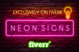 design 3d realistic neon logo creation, neon sign, and neon text