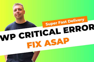 fix wordpress critical error, white screen, fatal error asap