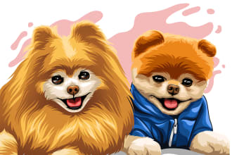 drawing cartoon vector of your pet or animal in 24 hours