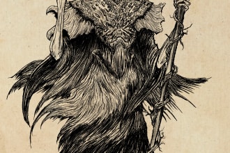 create a bw old school rpg illustration for your manual or campaign