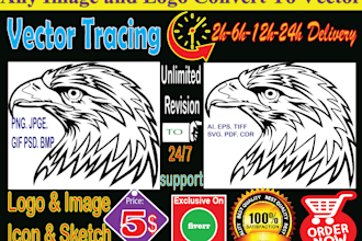 any artwork convert to perfect vector your desire time frame