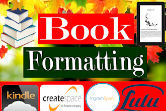 book formatting for paperback, ingramspark, lulu, smashword, kids book format