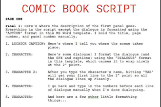 create a script for your comic book