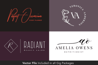 design a modern feminine logo or unique signature