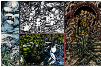 bespoke ink and digital art for luxury brands, high,end merch and art collectors