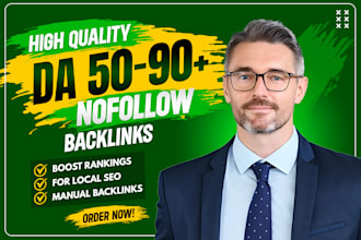 provide SEO backlinks da 50 to 90 with white hat nofollow link building