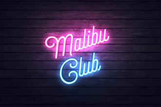 create neon lights graphics