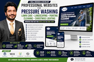 do pressure washing, christmas lights, lawn care,  websites in wordpress or wix