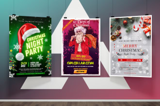 design christmas flyers, posters, for any events