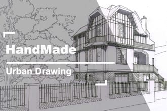 do architectural city sketches, handmade illustrations