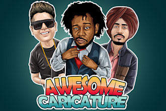 Top 5!  design awesome high quality vector cartoon caricature