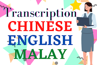 provide cheap,fast transcription for english, chinese, malay