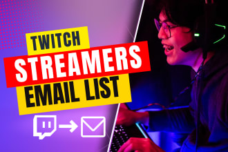 find twitch streamers email list for influencer marketing