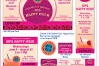 design banner ad or header graphic in 4 sizes