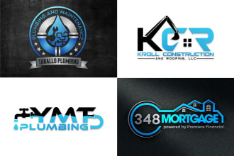 design real estate mortgage plumbing and construction logo