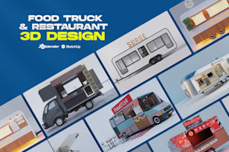 design custom 3d model for your food truck concept