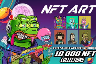 do amazing nft art with 100 1k, 10k nfts collections