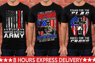 create distressed retro patriotic flag t shirt design