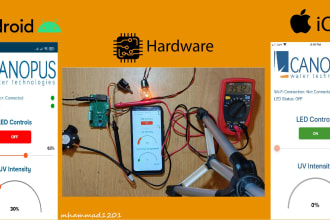 develop iot projects, android ios apps for arduino, esp32, esp8266, nrf52 etc