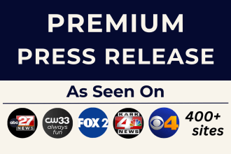 write and distribute press release to premium media sites