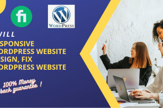 create modern responsive wordpress website and also resolve issues