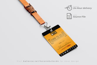 design nametag, id card and id badge for company or event