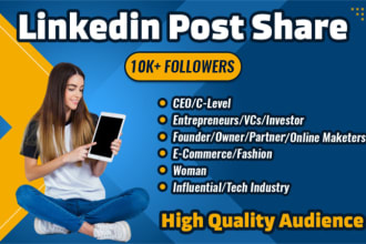 share the linkedin posts with my 10k plus connections