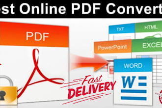convert pdf to word, excel, PPT with quickly delivery