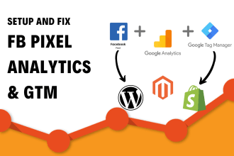 setup or fix ga4, google analytics 4, facebook pixel capi and GTM conversion